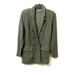 Chico's Green Double-Breasted Stretch Blazer